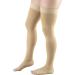 Truform 20-30 mmHg Compression Stockings - Thigh High Dot-Top, Open Toe - Beige, Medium (1 Pair) - Buy Online on GoSupps.com