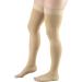 Truform 20-30 mmHg Thigh High Compression Stockings for Men & Women - Open Toe Beige Small (Pack of 2) International Shipping Available - Buy Online on GoSupps.com