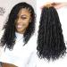 LMZIM 14 Inch Goddess Box Braids Crochet Hair Bohomian Crochet Box Braids Curly Ends 8 Pack 3X Crochet Braids Synthetic Braiding Hair Extension Black 14 Inch 1B