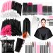 268 Pieces Disposable Makeup Tools Kit  Includes Eyeliner Brushes Makeup Short Waterproof Cape Stainless Steel Palette Mascara Wands Lipstick Applicators Plastic Organizer Box Bag Armband Cleaner