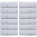 White Classic Luxury Cotton Washcloths - 12 Pack - Hotel Spa Face Towel - Buy Online on GoSupps.com