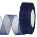 molshine 50 Yards x 1 Inch Shimmer Sheer Organza Ribbon Chiffon Fabric Ribbons for Bouquets Garland Bowknot Wedding Gift Wrapping Hair Crafts Decoration (Navy Blue)
