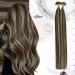 Moresoo 24 Keratin Bonding Hair Extensions - Remy Real Hair U Tip #4/27 - Dark Brown & Caramel Blonde 50g 60cm - Hot Fusion Quality - Buy Online on GoSupps.com