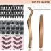 Eyeline Pliers for Artificial Eyelashes - 2 Pcs Stainless Steel Tweezers & Applicator for Individual Eyelash Extensions - B&Q Quality - Buy Online on GoSupps.com