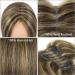 10 Inch Human Hair Topper for Thinning Hair Women - 4/27# Medium Brown with Warm Highlights - Buy Online on GoSupps.com