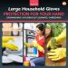 SOL 4 Pairs Large Rubber Gloves | Yellow Washing Up Gloves | Non Slip Cleaning Gloves for Bathroom and Kitchen | Dishwashing Gloves - Heavy Duty - Buy Online on GoSupps.com