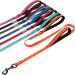 Vivaglory traffic handle dog leash dog leash with two padded handles strong reflective & metal hook training lines for dogs orange 1.8 m x 1.4 cm orange