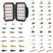 Wild Water Fly Fishing 60 Most Popular Flies in Mini-Mega Assortment with Small Fly Box incl. Dry, Caddis, Nymph, Wooly Bugger for Trout, Panfish, Crappie, Sunfish