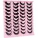 20 Pairs Mink Wispy Cat Eye False Eyelashes by Mavphnee - D Curl, 3D Dramatic Long Thick Russian Strip Lashes - Buy Online on GoSupps.com