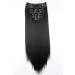CAISHA by PRETTYSHOP XXL 20 Long 8 Pieces Clip In Hair Extensions Synthetic Fiber Natural Black #2 - Buy Online on GoSupps.com