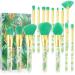 Docolor Makeup Brushes Professional 14Pcs Tropical Makeup Brush Set Premium Gift Synthetic Kabuki Foundation Blending Contour Face Powder Mineral Eyeshadow Make Up Brush Set 14 Piece Set