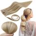 Runature braid extensions real hair blonde highlights 35cm ponytail extensions real hair 70g invisible ponytail extensions real hair remy human hair 35 cm 1-braid#16/22