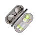 Muf 2 in 1 Double Sided Portable Contact Lens Case and Eyeglasses Case,Dual Use Design with Built-in Mirror,Tweezer and Contact Lens Solution Bottle Included for Travel Kit(Green) Black&Green