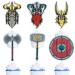 Vikings Themed Happy Birthday Cupcake Toppers 18-PC Set - Perfect Barbarian Pirate Themed Birthday Party Nordic Viking Themed Party or Baby Shower Party Decorations for Boys and Girls - SugarGera