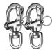 Necmetu Snap Shackle 316 Stainless Steel Swivel Shackle Sailing Halyard, Quick Release Snap Hook Boat Shackles Sailboat Hardware for Sailing Rigging Shackles 3-1/2 Inch - 2Pcs