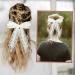 Lace Hair Bows White Hair Bows for Girls Long Tail Ribbons French Bow Clips for 90's Accessories Valentine's Day Women's Daily Wedding and Party Wear - Buy Online on GoSupps.com