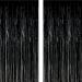 Twinkle Star 2 Pack Photo Booth Backdrop Foil Curtain Tinsel Backdrop Environmental Background for Halloween Party Birthday Wedding Graduation Christmas Decorations (Black)