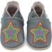 Dotty Fish Soft Leather Baby Shoes | Non-Slip Suede Soles | Toddler Boys 2-3 Years | Grey Rainbow Star Design - Buy Online on GoSupps.com