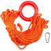 HZFLY Water Floating Lifesaving Rope, 98.4FT Outdoor Professional Throwing Rescue Rope,Water Life Rope with Safety Snap Hoop and Floating Ring, Orange Water Floating Rope
