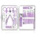 Manicure set professional manicure and pedicure kit women grooming kit nail clips set 18pcs nail care tools with portable travel cases (purple) large-18pcs purple