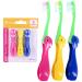 Kids Travel Toothbrush, Soft Toddler Toothbrush, Child Travel Toothbrush Gentle Bristles for Home, School, Camp, Sleepovers, Kids Folding Toothbrush Handles for Tiny Hands Boys and Girls (3 Pack) 3 Count (Pack of 1) Soft -…