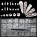 Nibiru White Multi Shapes Rhinestones Glass Gemstones Kit for Nail Art Jewels Decoration,Sparkly Flatback Mix Size with Wax Pen(3830PCS) A7 White