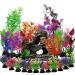 QUOZUO 25 Pieces Aquarium Plants Decoration Aquarium Accessories Colorful Artificial Plants with Resin Cave Fish Tank Ornaments Decoration