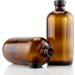 16oz Amber Glass Bottles (2 Pack) with Chalk Labels and Lids - Refillable Brown Boston Round Bottles with Black Caps - Buy Online on GoSupps.com