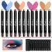 Oillase 12 PCS Eyeshadow Stick Sets with Smudge Proof Eyeshadow Primer Base  Waterproof Glitter Eyeshadow Pen with Soft Brush  Cream Eye Shadow Stick Makeup  Shimmer and Matte Eyeshadow Pencil Crayon COLOR 2