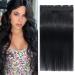 Benehair Clip in Human Hair Extensions Natural Real Hair Clip in 20Inches 50g Hair Extensions Clip In One Piece 5 Clips Human Hair Extension with Clip for Women Jet Black #1