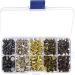 150 Sets Round Flat Head Chicago Screws Buttons Metal Studs Rivets for Leather Crafting 5/16 Inch - Mixed Box - Buy Online on GoSupps.com