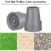 4 Pack Grey Heavy Duty Crutch Tips - Non-Slip All Terrain Caps for Canes, Walkers & Rollators - Universal Fit Replacement Rubber Accessories - Buy Online on GoSupps.com