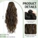 FINE PLUS 18 Claw Ponytail Hair Extension - Natural Wavy Highlights - Synthetic Hairpiece for Women - Blonde with Brown Highlights - Buy Online on GoSupps.com