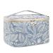 Blue Leaf Travel Makeup Bag for Women - Medium Size Cosmetic Organizer Case - Buy Online on GoSupps.com
