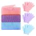 6 Pack African Net Sponge Exfoliating Glove Set 3 Bath Sponge Body Scrubber Back Scrubber and 3 Pairs Exfoliating Gloves for Skin Smoother