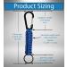 C and C Adventures Paracord Lanyard Keychain with Carabiner Hook and Key Ring Blue and Black - Buy Online on GoSupps.com