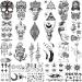 BUXIUGAN Temporary Tattoos 50 Sheets fake tattoos for Men Women Adults 10 Large 3D Realistic Half Sleeve Temporary Tattoos 40 Tiny Prisoner Tattoos With Skull Skeleton Animals Faux Tattoos Stickers (A) - Buy Online on GoSupps.com