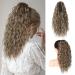 Brikabia blonde ponytail extension ponytail extension hair part with bracket long corrugated curly ponytail hair part clip in hair extension for women 40cm medium brown ashblond
