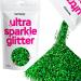 Hemway Premium Ultra Sparkle Glitter Multi Purpose Metallic Flake For Arts Crafts Nails Cosmetics Resin Festival Face Hair - Emerald Green Hologrographic - Chunky (1/40 "0.025" 0.6mm) 100g / 3.5oz Emerald Green Holographic Chunky - 100g