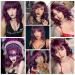 ENTRANCED STYLES Fuchsia & Purple Wavy Curly Bob Wig with Bangs - Heat Resistant Synthetic Party & Cosplay Wig for Women - Buy Online on GoSupps.com