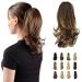 Sofeiyan 33cm ponytail extension of long curly ponytail clip in claw hair extension natural looking synthetic hair part for women dark brown/golden Auburn 33cm dark brown/golden Auburn