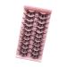 Josiezoey 10 Pairs D Curl 3D 15mm Russian Strip Lashes Faux Mink Wispy Fluffy Curly False Eyelashes - Natural Look Fake Eyelashes - Buy Online on GoSupps.com