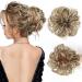 Vlasy Messy Bun Hair Piece for Women Curly Wavy Hair Scrunchies Bun Extensions Hairpieces Synthetic Hair Chignons Accessories Updo for Girls(F12/613# 35g) 35g F12/613#