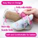 Dotty Fish Cotton Baby Booties | Suede Sole, Fleece Lining | Non-Slip Pram Shoes for Boys, Girls, Unisex | 12-18 Months Blue with Rainbows and Hearts - Buy Online on GoSupps.com