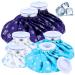 6 Pack Reusable Ice Pack for Injuries Refillable Water Bag for Hot and Cold with Elastic Breathable Bag 3 Sizes 11 9 6 for Knee Leg Pain Relief Headaches Blue