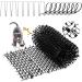 Cat Scat Spike Mat Emazon Online Pet Deterrent Spikes Prickle Mat for Garden Porch Home - Include 8 Garden Staples and 8 Twists - Stop Dog Digging/Keep Cat Away (Size:78.7" x 11")