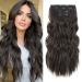 Reecho clip in extensions 4PC hair extensions clip in hair extensions 60 cm thick long beach shafts hair parts invisible tip natural soft hair parts - dark brown