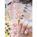 Kalolary Flower Nail Polish Stickers - 14 Sheets, Colorful Floral Design, Self-Adhesive Decals for Manicure - Includes Nail File - Buy Online on GoSupps.com