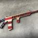 Personalized Wood Laser Cut Floating Firearm Gun Sign | Customized Gun Dcor with any Name in the AR-15 or M16 | Unique Gift for the USA Patriot | Personal Prints (USA Flag)