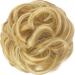 FESHFEN Messy Bun Hair Piece | Synthetic Wavy Curly Chignon Ponytail Extension | Strawberry Blonde & Bleach Blonde | 38g - 1PCS - Buy Online on GoSupps.com